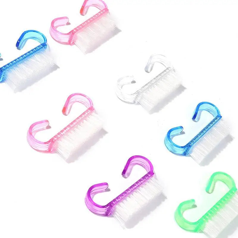 5Pcs Acrylic Nail Art Brush Set, Soft Plastic Dust Cleaning Brushes for Removing Nail Powder and Residues Oasis Select