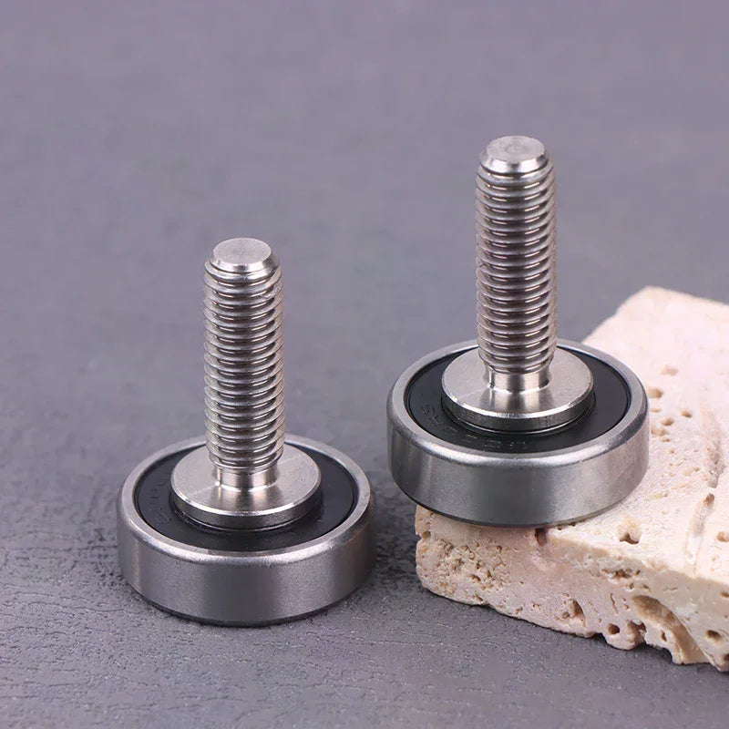 1/2Pcs Stainelss Steel M8 Thread Screw Roller Bearings, JS600026-8C2L25M8 OD 26mm for Door and Window Oasis Select