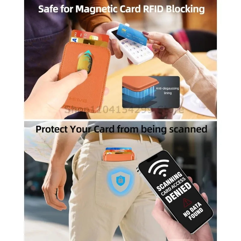 Phone Card Wallet Magnetic Holder Card Binder Luxury Leather Card Holder Phone Wallet Card Bag PU Leather Shockproof Back Cover