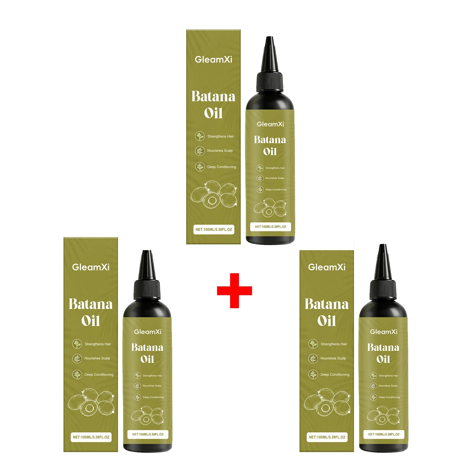 Batana Oil Hair Strengthening Oil,Scalp Nourishing & Deep Conditioning Dry,Damaged Hair Anti Frizz Repairing Hair Care Oasis Select 3pcs