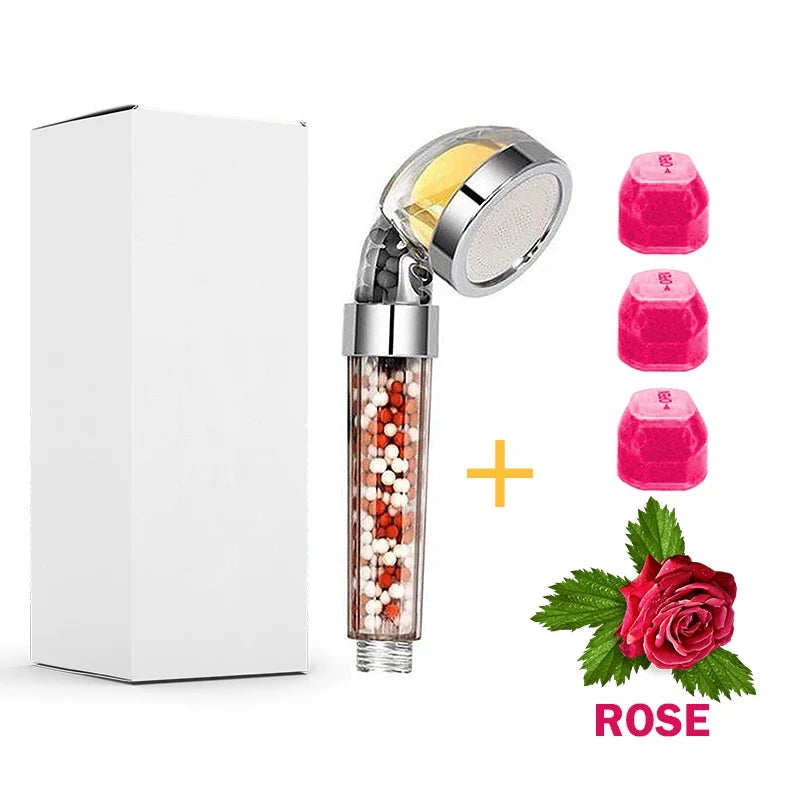 Shower Head With Vitamin C,High Pressure Shower Head Water Saving,SPA Shower Head,Water Massage Shower Bathroom Accessories Oasis Select Rose Set