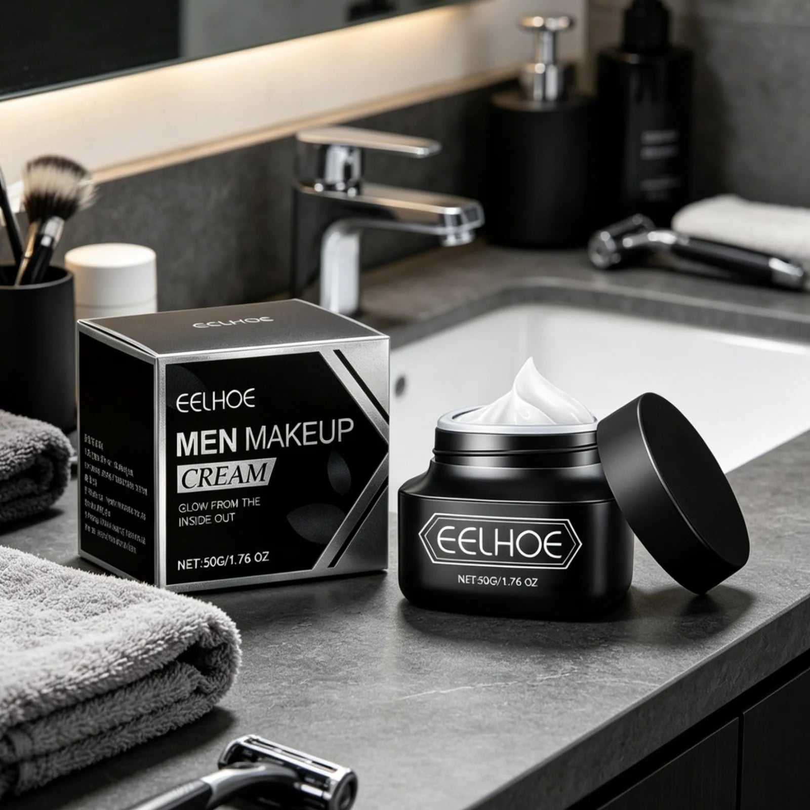 EELHOE Mens Tone up Cream Brightening Face Even Skin Tone Oil Control Non Greasy Natural Finish Lightweight Mens Makeup Cream Oasis Select