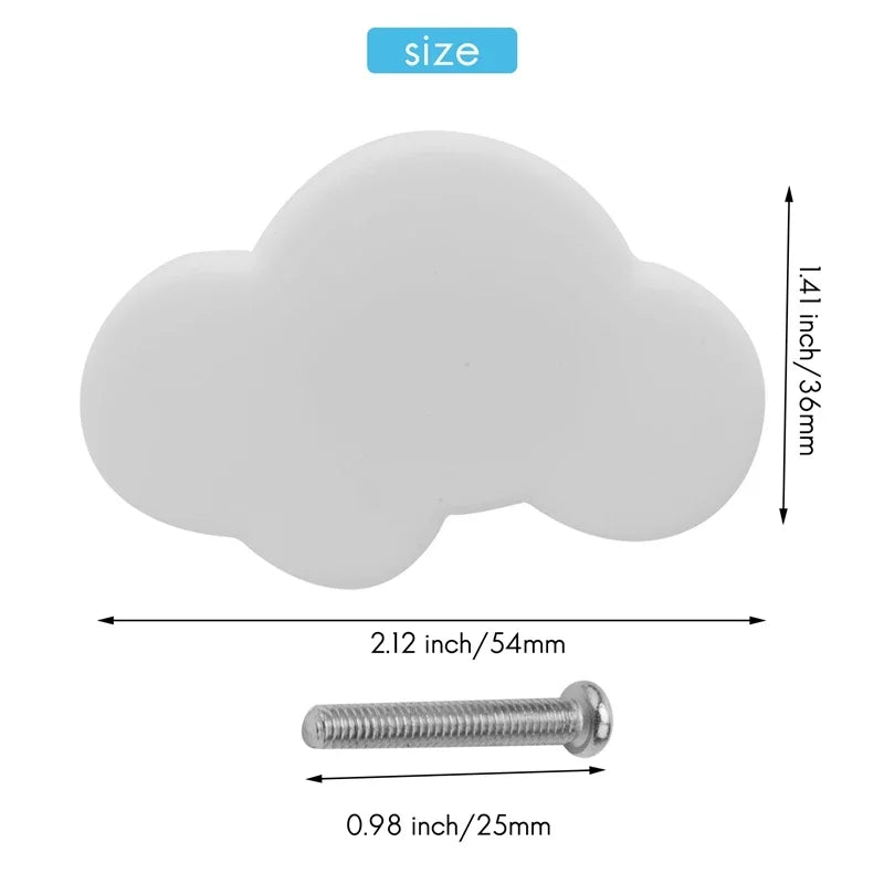 10Pcs Cartoon Cloud Furniture Handles Children Room Knobs Handles Drawer Pull Handle Door Knob For Bedroom Kitchen Oasis Select