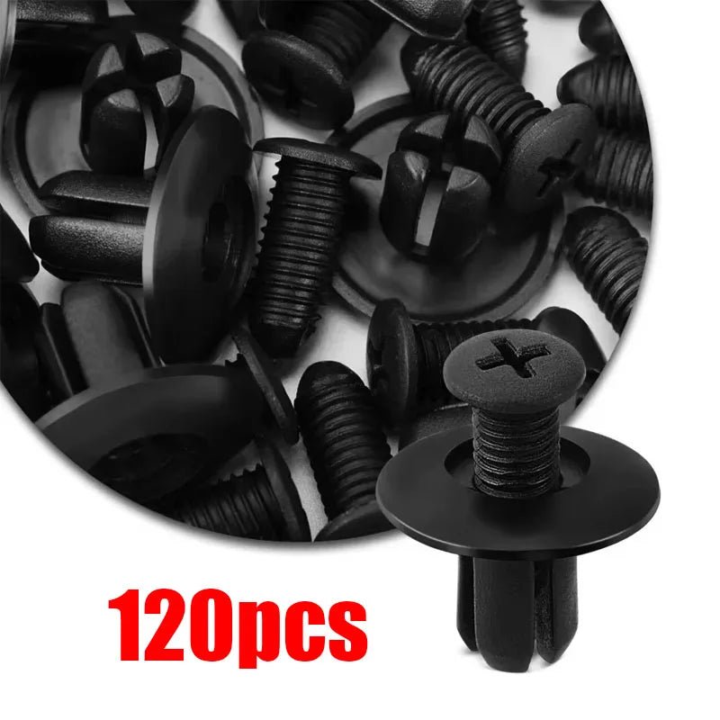 30/60/90/180pcs Black Plastic Auto Bumper Fender Push Rivet Retainer Plastic Car Fastener Clip For Universal Car Rivet Fasteners Oasis Select 120pcs