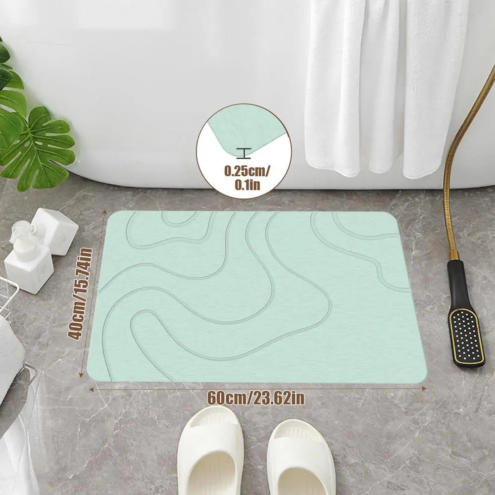 Toilet Door Non-slip Mat Absorbent Stone Bath Mat Entryway Rugs Bathroom Rugs Floor Mat Quick Drying Diatomite Stone Shower Mat Oasis Select Green