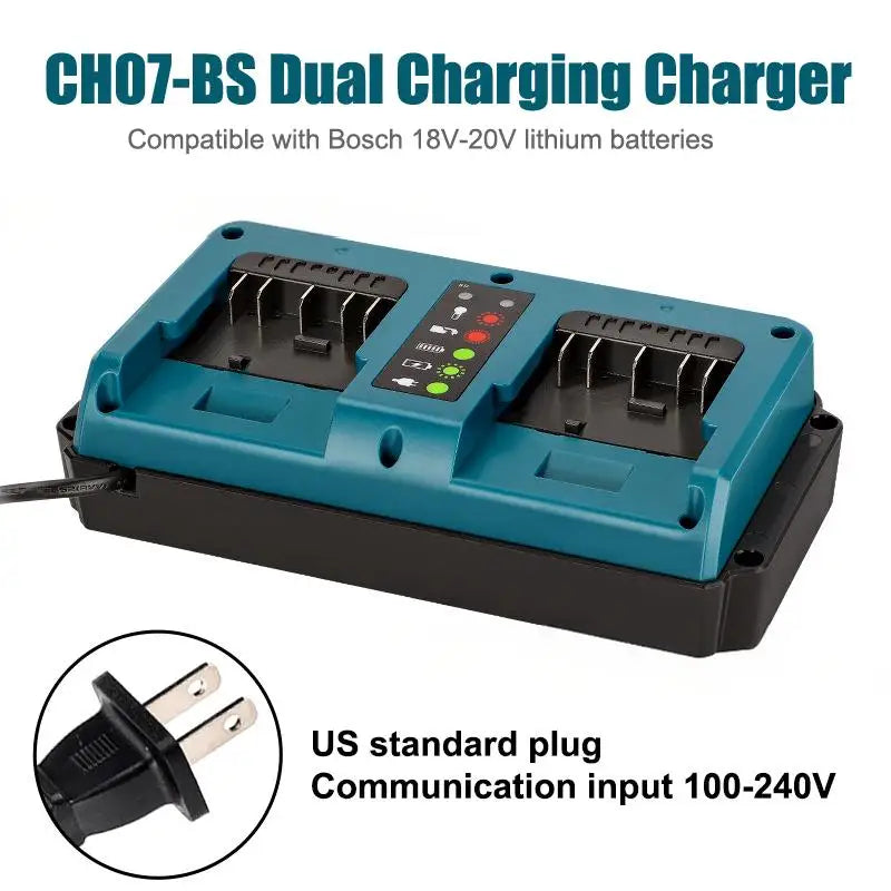 1pcs Battery Charger For Replacement Charger Station Suitable For 14.4-18V BAT609 BAT609G Lithium-Ion Battery 2-Port Charging Oasis Select US