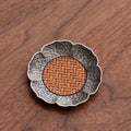 2pcs Chinese Hammer Patterned Alloy Rattan Mat Water Cup Pad Retro Rattan Woven Lotus Cup Holder Heat Insulation Pad Tea Set Pad Oasis Select 2PCS