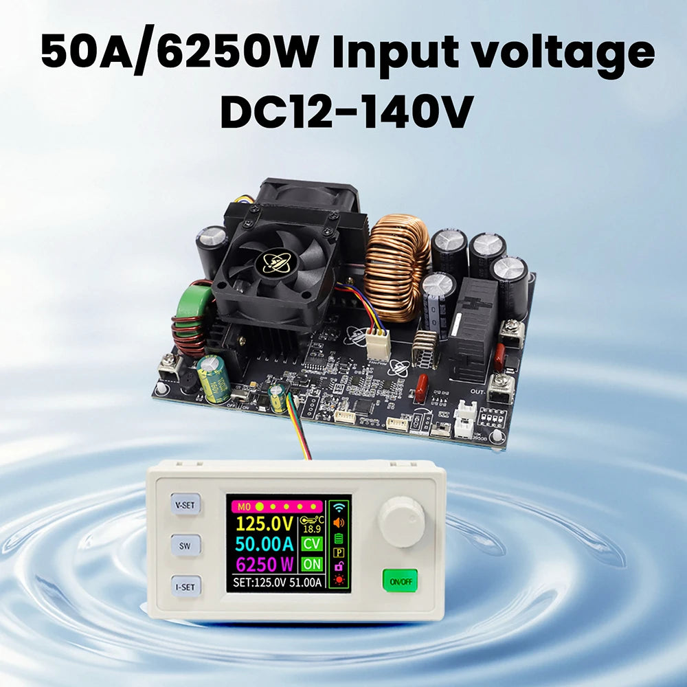 XY12550S Digital DC Adjustable Step-Down Power Supply Constant Voltage Constant Current Module 50A/6250W Input Voltage DC12-140V Oasis Select