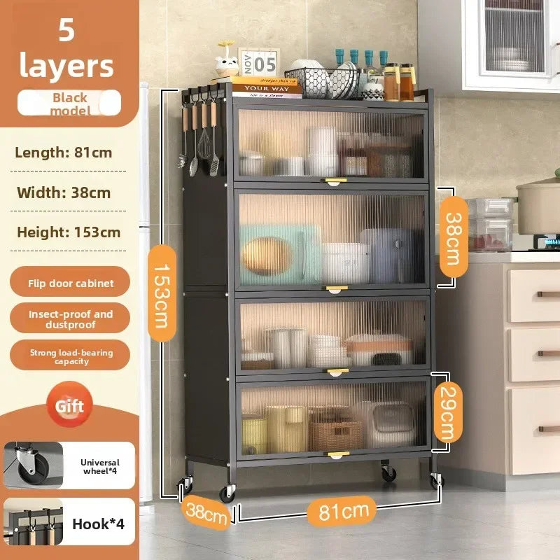 Shelves Floor-to-ceiling multi-layer household cupboards Storage cabinets Against the wall Side cabinets Storage cabinets Oasis Select Black 38-81-5-4