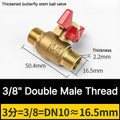 1/4" 3/8" 1/2" 3/4" Female To Female Thread Two Way Brass with Butterfly Handle Shut Off Ball Valve for Fuel Gas Water Oil Air Oasis Select 3l8 Double Male
