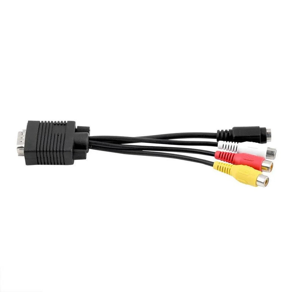 For VGA to For S-Video + For RCA CompoFor Site Video Adapter with 10cm Length for PC to For TV Analog Connection Oasis Select