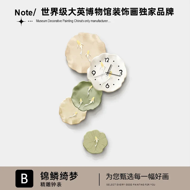 Abstract Art Living Room Decorative Painting Wall Clock Background Wall Clock Decoration Clocks Wall Home Decor Oasis Select B 50cm x 85cm
