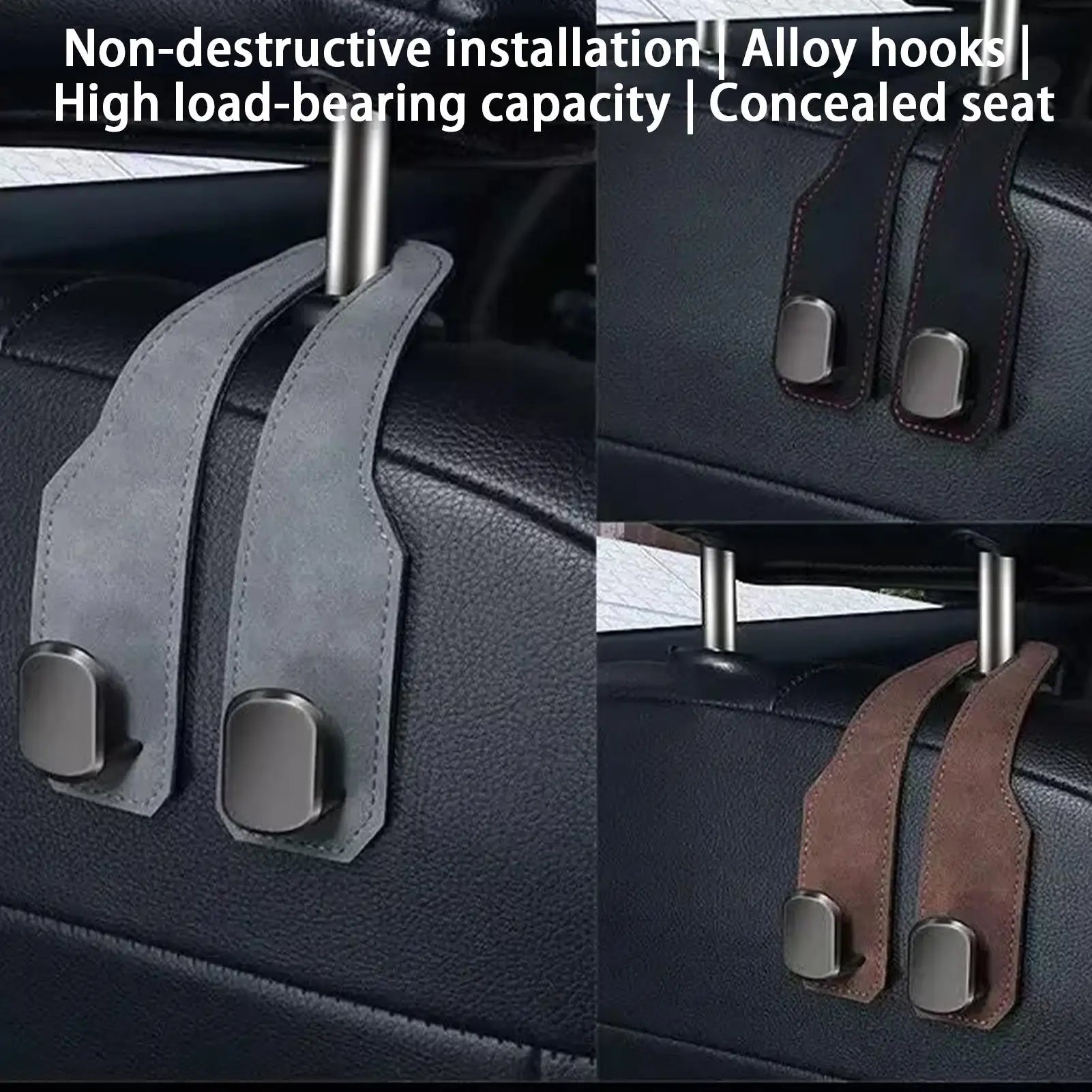 Car Headrest Hooks Multi-functional Car Seat Headrest Hooks Back Seat Organizer for Handbag Grocery Bag Coat Hook Hanger Oasis Select
