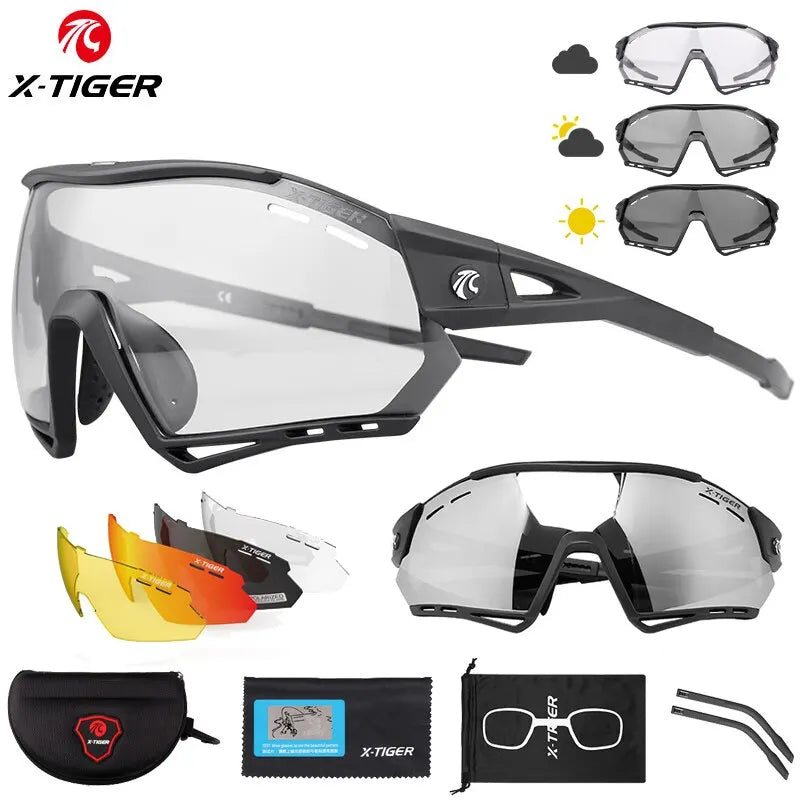 X-TIGER Photochromic Sports Sunglasses Bike Cycling Glasses Polarized UV400 Riding Driving Baseball Running Fishing Eyewear Oasis Select Colors 01