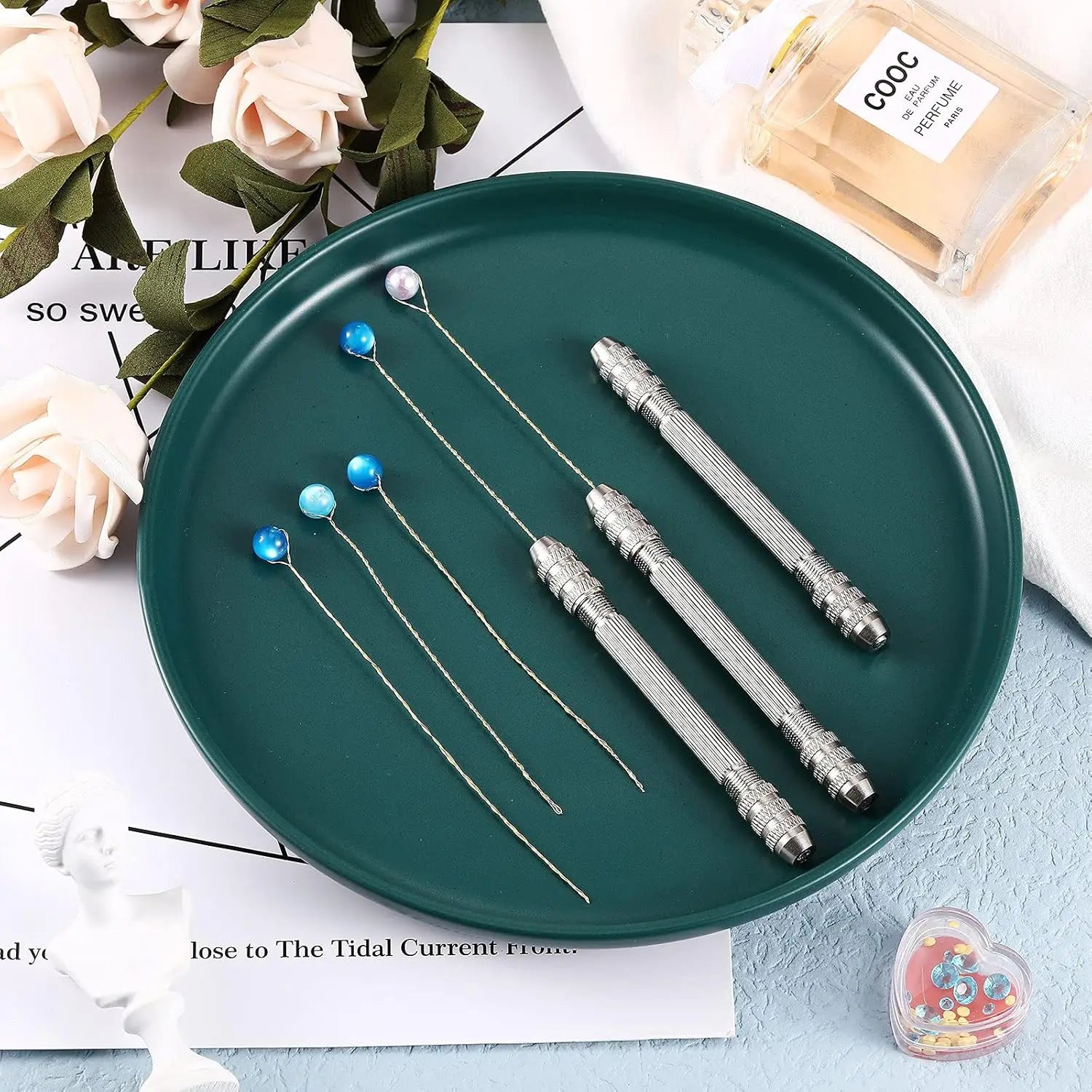 Double-Head Hand Drill Base, 0.8-3.0mm, Copper Jewelry Making Tool, Wire Twisting Tool, DIY Hairpin Keychain Bracelets Necklace Oasis Select