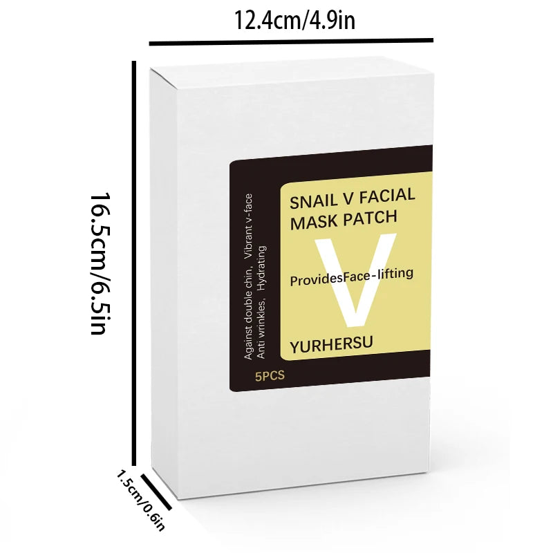 YURHERSU Snail V-Lift Facial Mask – Moisturizing, 5 Pcs Facial Sheet Mask Oasis Select