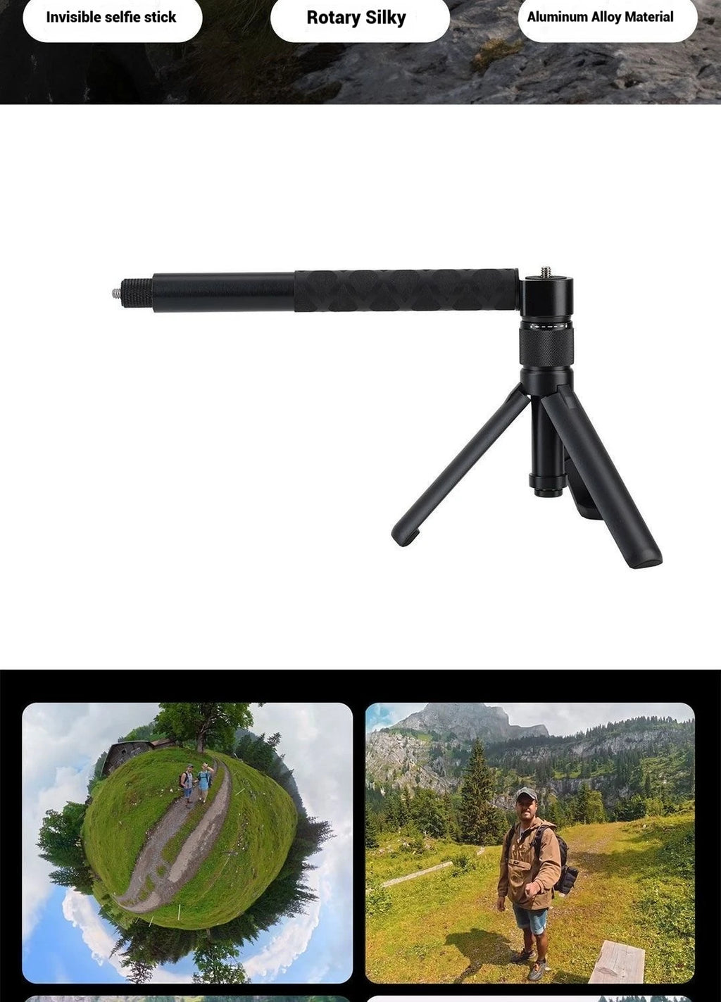 1.2m Invisible Selfie Stick Bullet Time Tripod for Insta360 & DJI