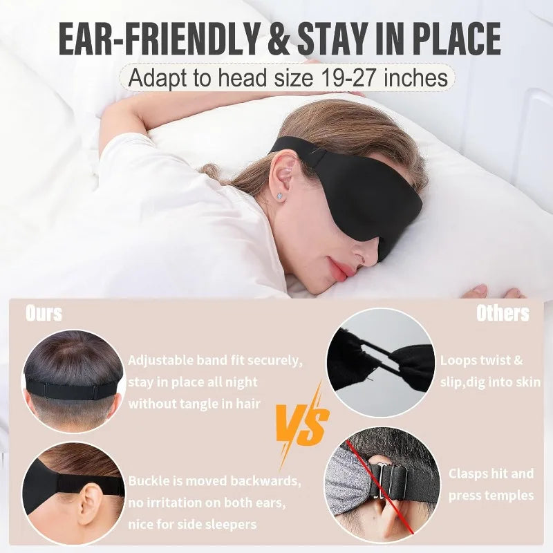 Adjustable 3D Eye Mask Suitable for Men and Women with No Pressure on the Eyes Breathable and Light Blocking Sleep Eye Mask Oasis Select