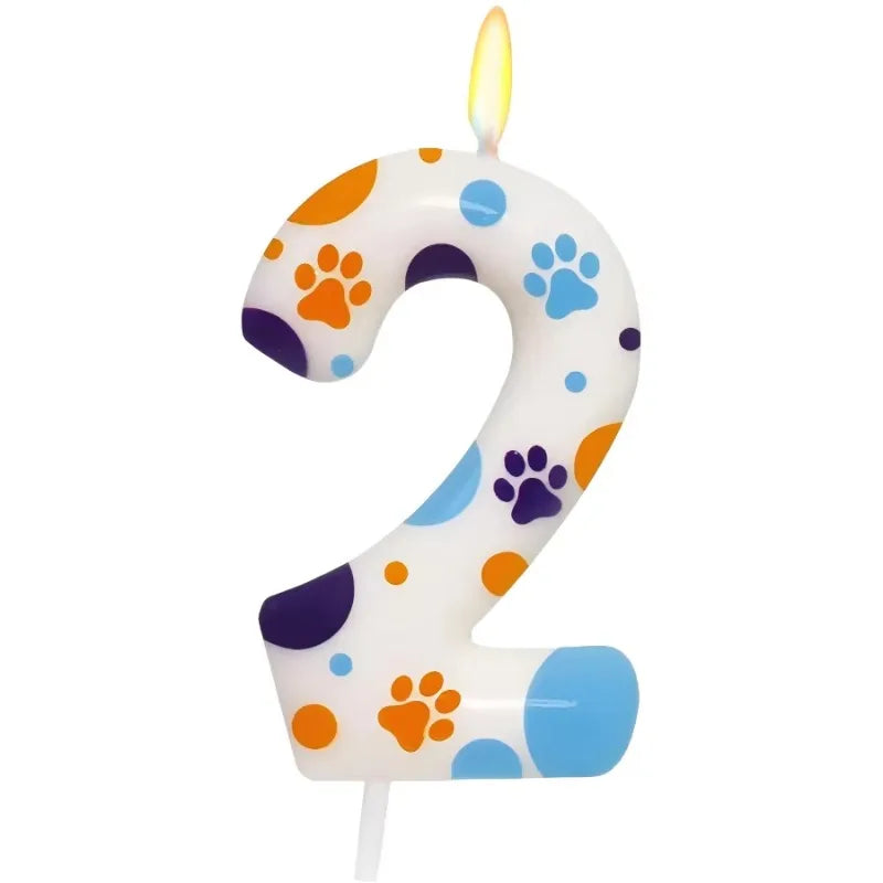 Birthday Candles Blue Dog Paw Themed Print Birthday Party Supplies Paw Cake Topper Decorations Birthday Oasis Select