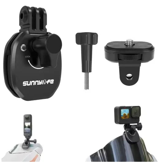 Motorcycle Windshield Mount for Insta360, GoPro & DJI Action