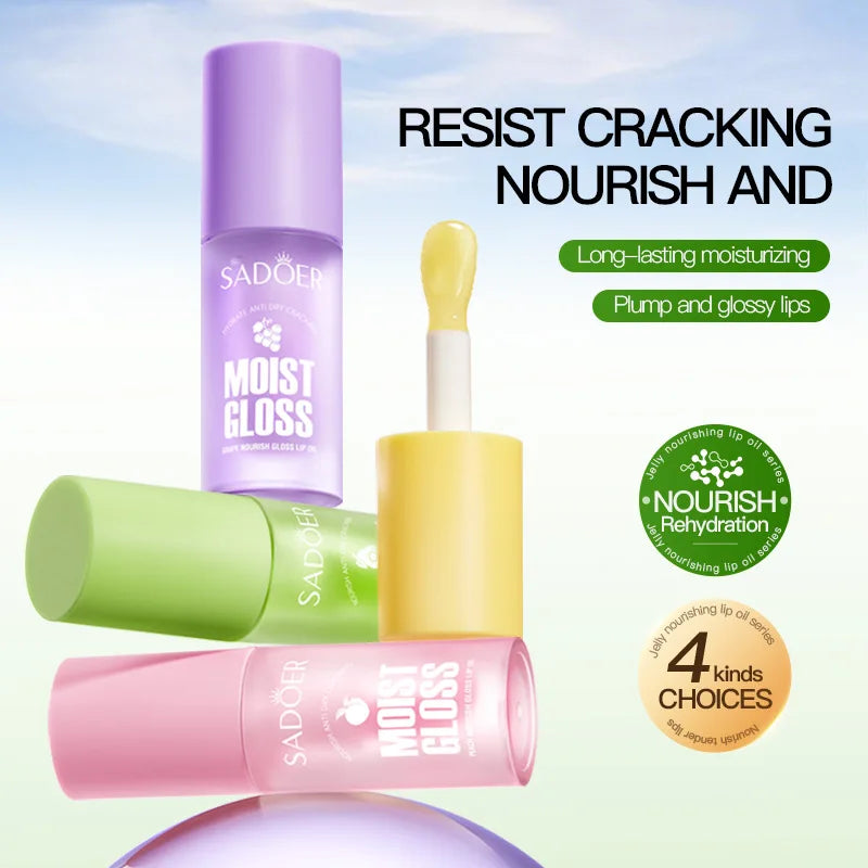 SADOER Fruit Crystal Jelly Lip Oil – Plumping Lip Serum Gloss Lip Oil Gloss Oasis Select