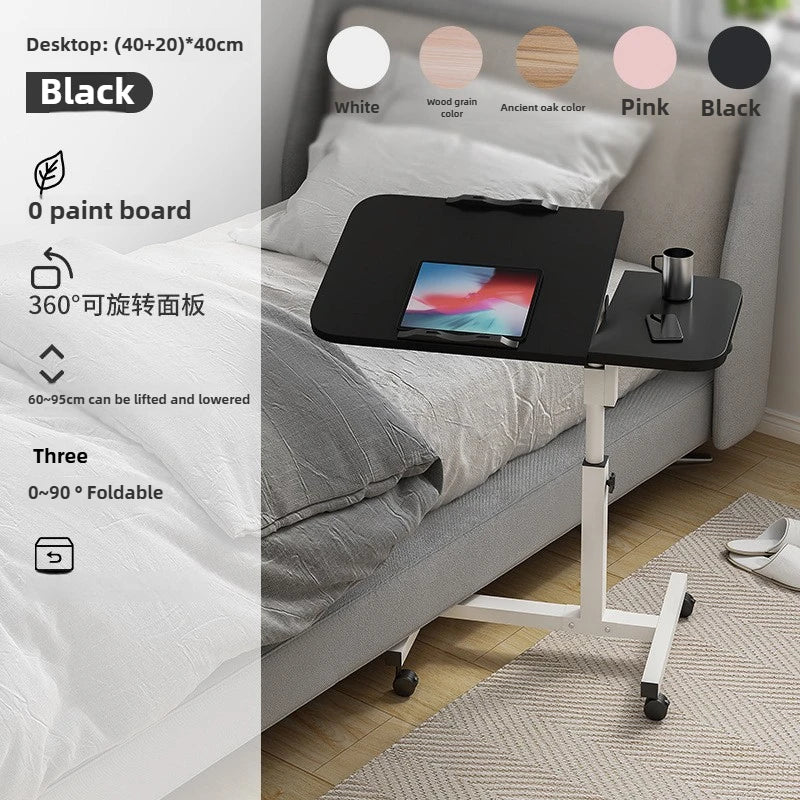 Multi-functional Mobile lifting bedside table Standing use Office lifting small table Oasis Select Black A