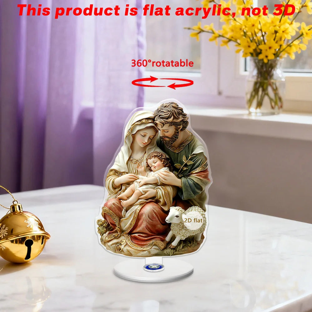 2D Acrylic Angel Figurine, 360-degree Rotatable Tabletop Ornament, Perfect For Christmas Decoration Oasis Select