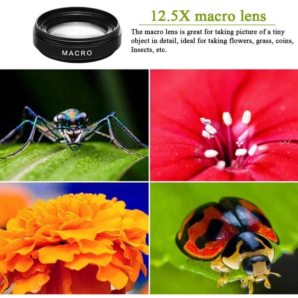 Universal 2-in-1 lens clip 37mm mobile phone lens professional 0.45x 49uv ultra wide angle + macro HD lens for Xiaomi, Android Oasis Select