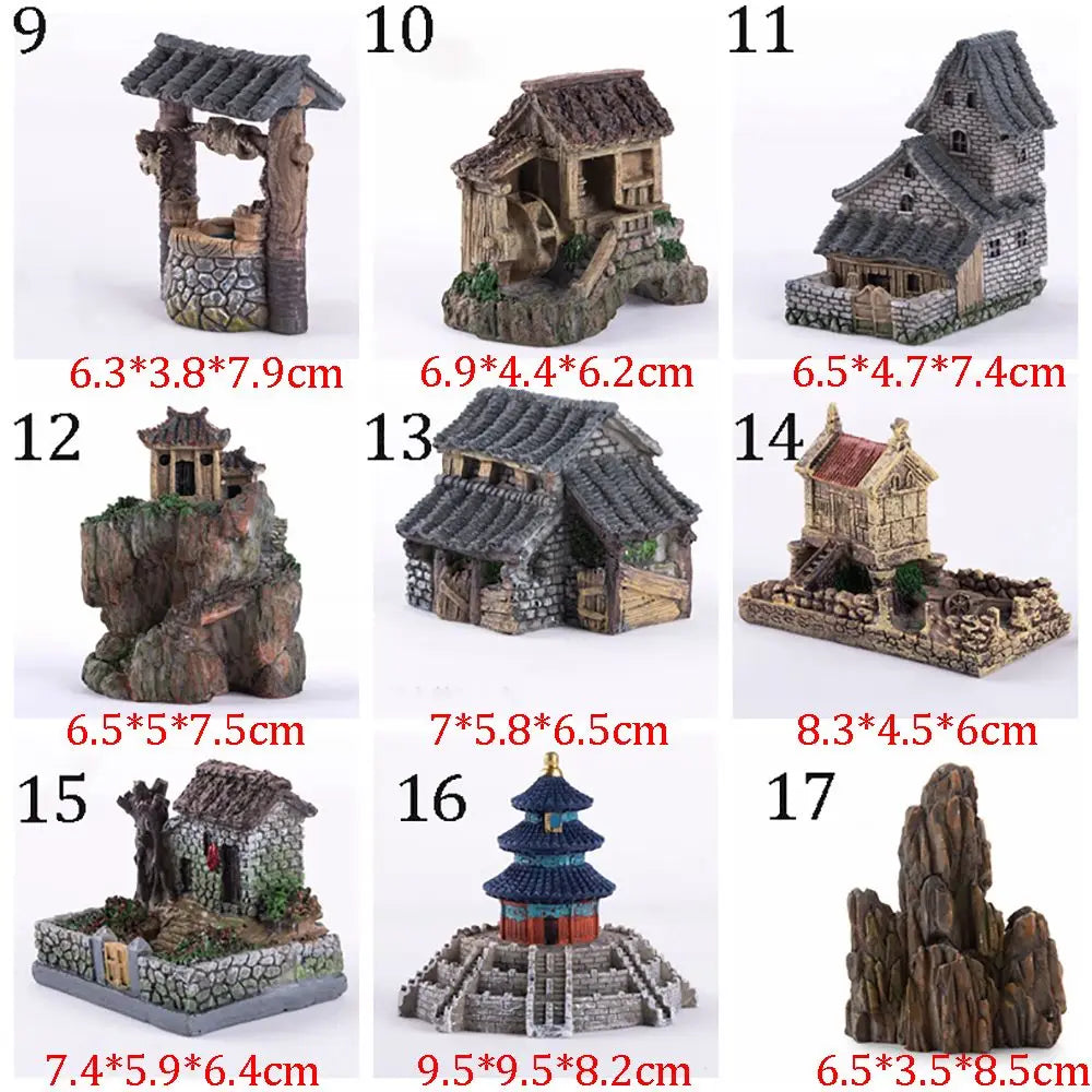 Resin Miniature Figurine House Model | Bonsai & Home Decor
