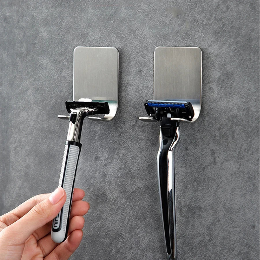 6/2pcs Razor Holder 304 Stainless Steel Men Shaving Shaver Razor Stand Shelf Shaving Razor Storage Rack Bathroom Hook Organizer Oasis Select 6pcs