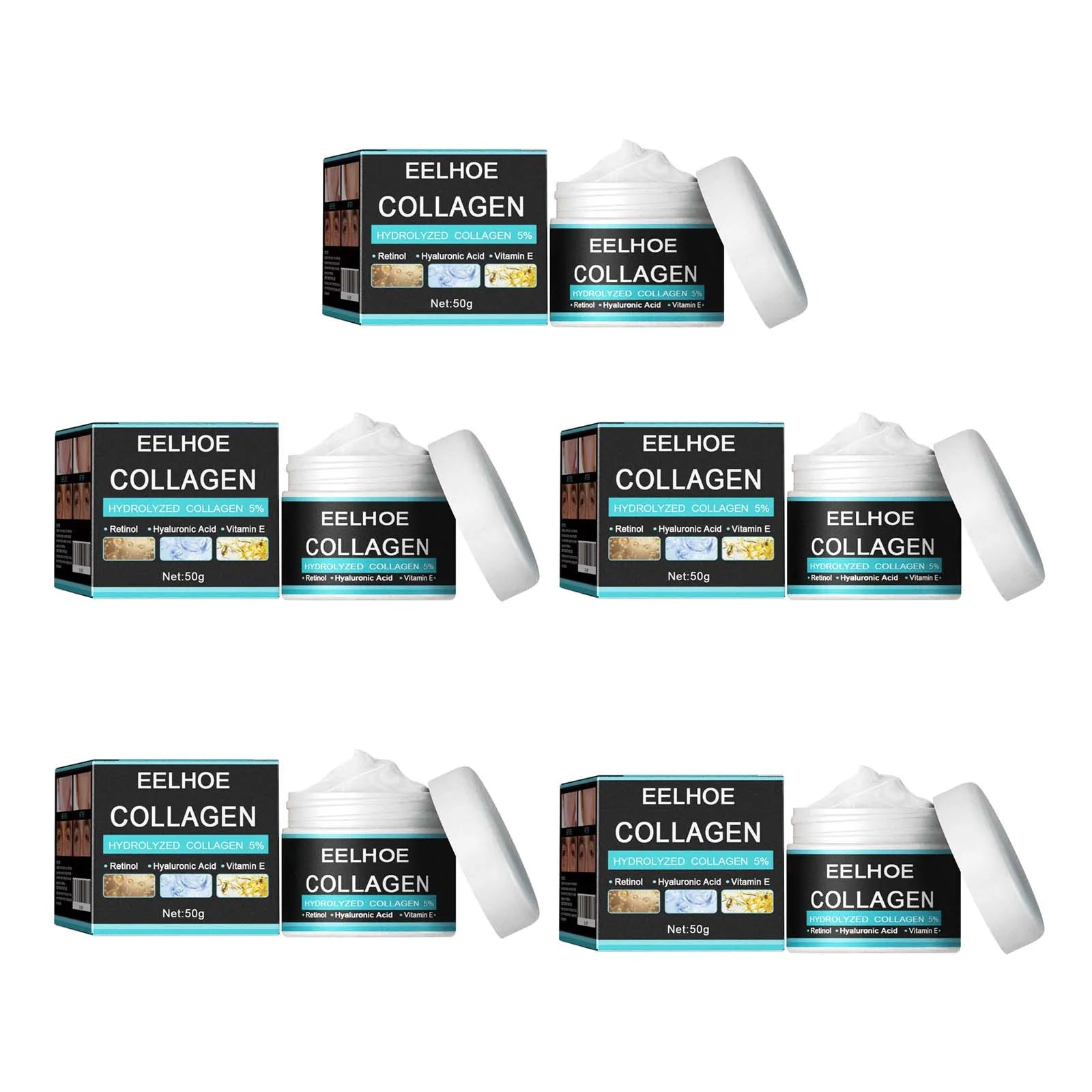 Collagen Creams For Men Smooth Wrinkle Firming Lifting Moisturizing Hyaluronic Acid Brightening Facial Cream Facial Skin Care Oasis Select 5Pcs