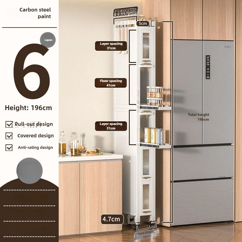 Drawable Kitchen Crevice Storage Cabinet Multi-layer Ultra Narrow