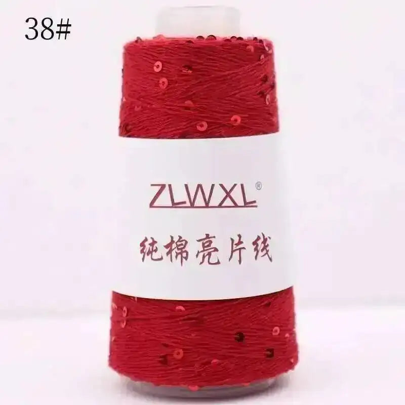 Sequin Cotton Yarn DIY Knitted Decoration Hand Crochet 400M