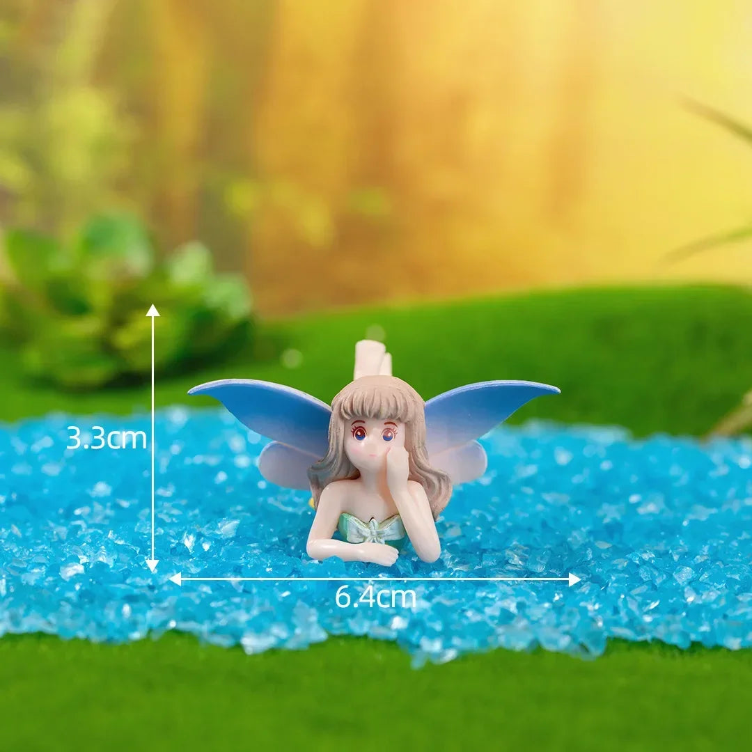 Resin Cute Whispering Fairy Ornaments DIY Keychain Miniature Landscape Accessories Home Desktop Car Interior Decoration Oasis Select B