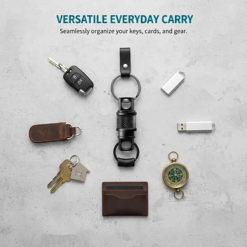 360° Quick-Release Swivel Keychain Clip – Aluminum Alloy
