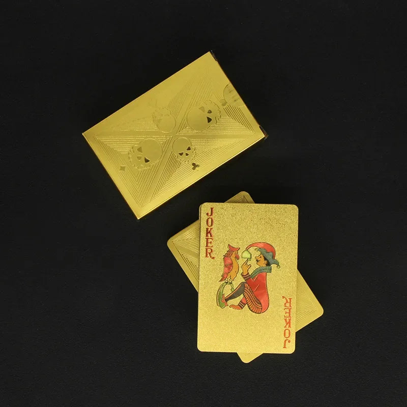 Gold Foil Skull PVC Playing Cards – Waterproof Poker Deck Playing Card Deck Oasis Select