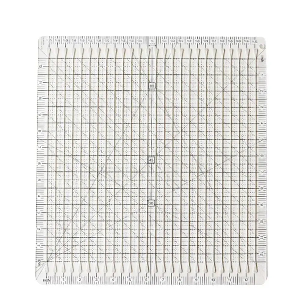 Cutting Assistant 5-in-1 Quilting Ruler Clear Acrylic Scale Slotted Quilting Template Transparent Square Fabric Cutting Ruler Oasis Select