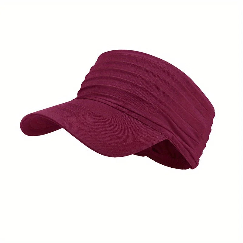 Quick-drying sports open-top sun hat - suitable for both men and women. Fashionable adult sun hat for spring, autumn and summer. Oasis Select Deep wine red