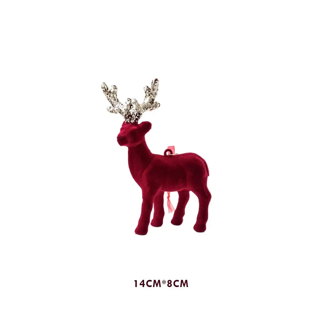 Flocked Mini Reindeer Christmas Ornament – Tabletop Elk Decor Christmas Ornament Oasis Select 07