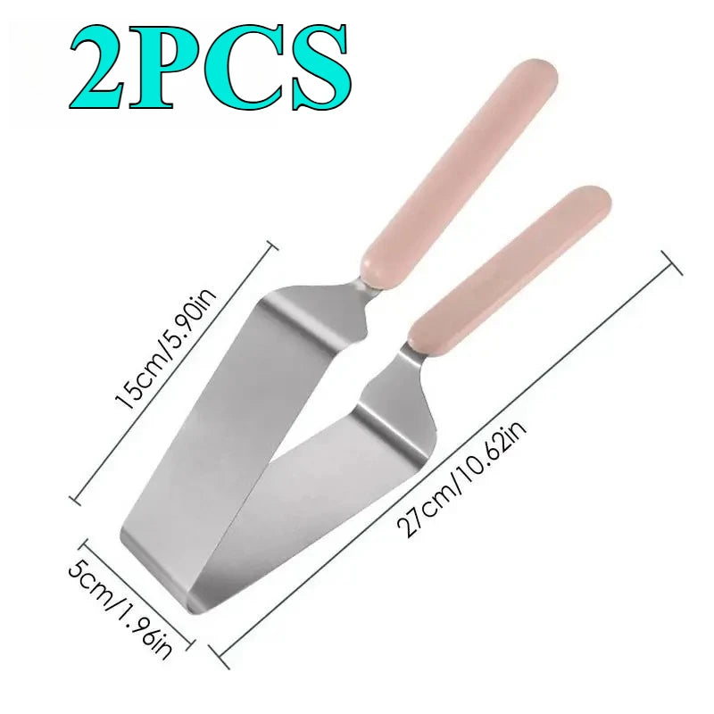 Fudge Dessert Slicing Processing Kitchen Tools Birthday Cake Slicer Cutter Triangular Stainless Steel Cutter Dessert Shop Cutter Oasis Select 2PCS