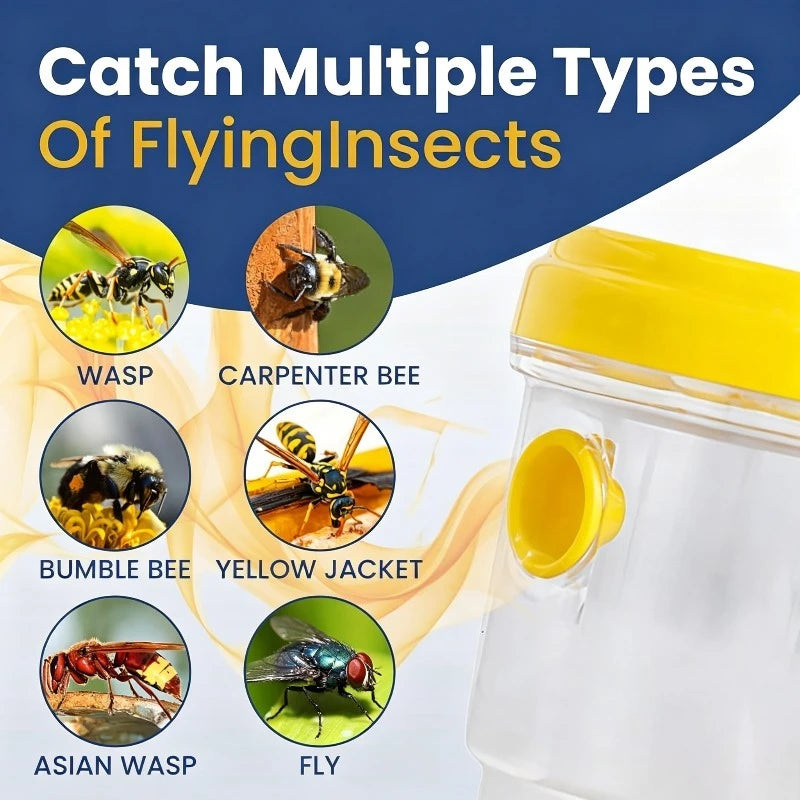 1pc Clear Plastic Outdoor Insect Trap with Lid, Effective for Catching Fruit Flies & Wasps, Easy Monitoring Transparent Design Oasis Select
