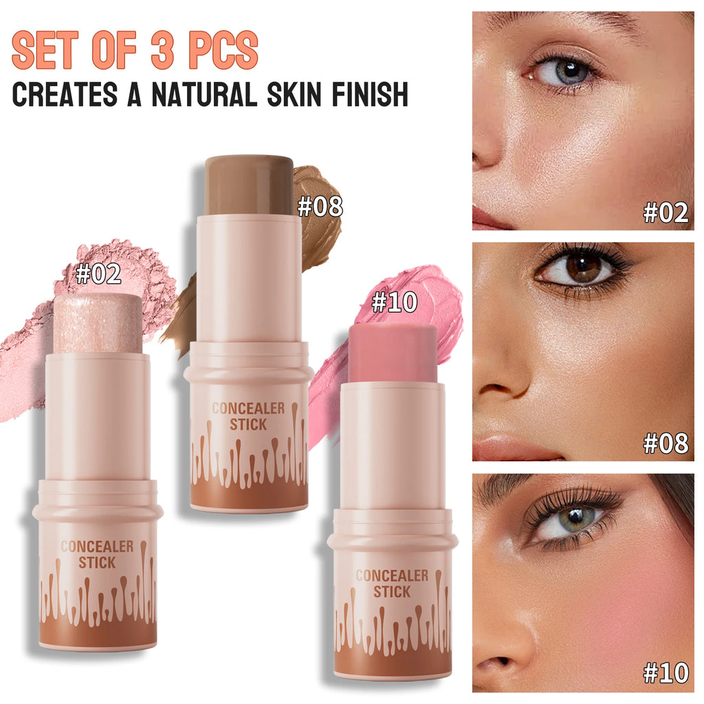Hello Kiss Contour & Highlight Stick Set – Matte Waterproof