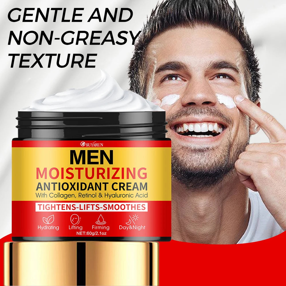 SUYARUN Men's Firming Anti-Aging Face Cream - Intense Hydration, Fast-Absorbing & Oil-Free Formula for All Skin Types. Oasis Select