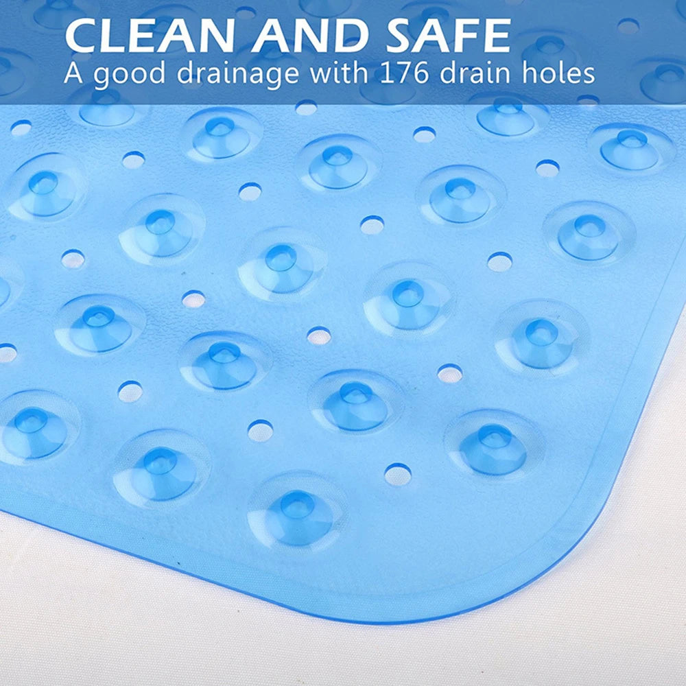 100*40cm Large Size Anti-skid Bath Mats Rectangle Soft Shower Bathroom Massage Mat Suction Cup Non-slip Bathtub Carpet Oasis Select