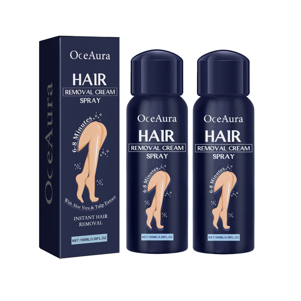 Hair Removal Spray for Women and Men, No Irritation Mild Hair Remover for Underarm Arm Back Chest and Legs Fast Acting Removal Oasis Select 2Pcs