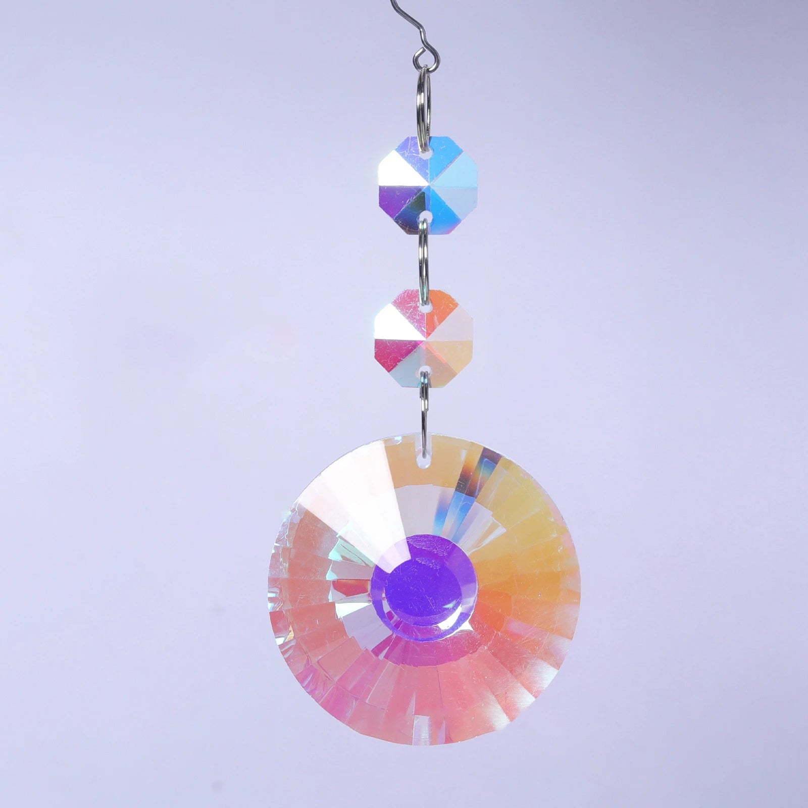 1PCs Crystal Suncatcher 9cm Curtain Pendant Sun Catcher AB Color Rainbow Chaser Glass Prism Outdoor Window Home Garden Decor Oasis Select D
