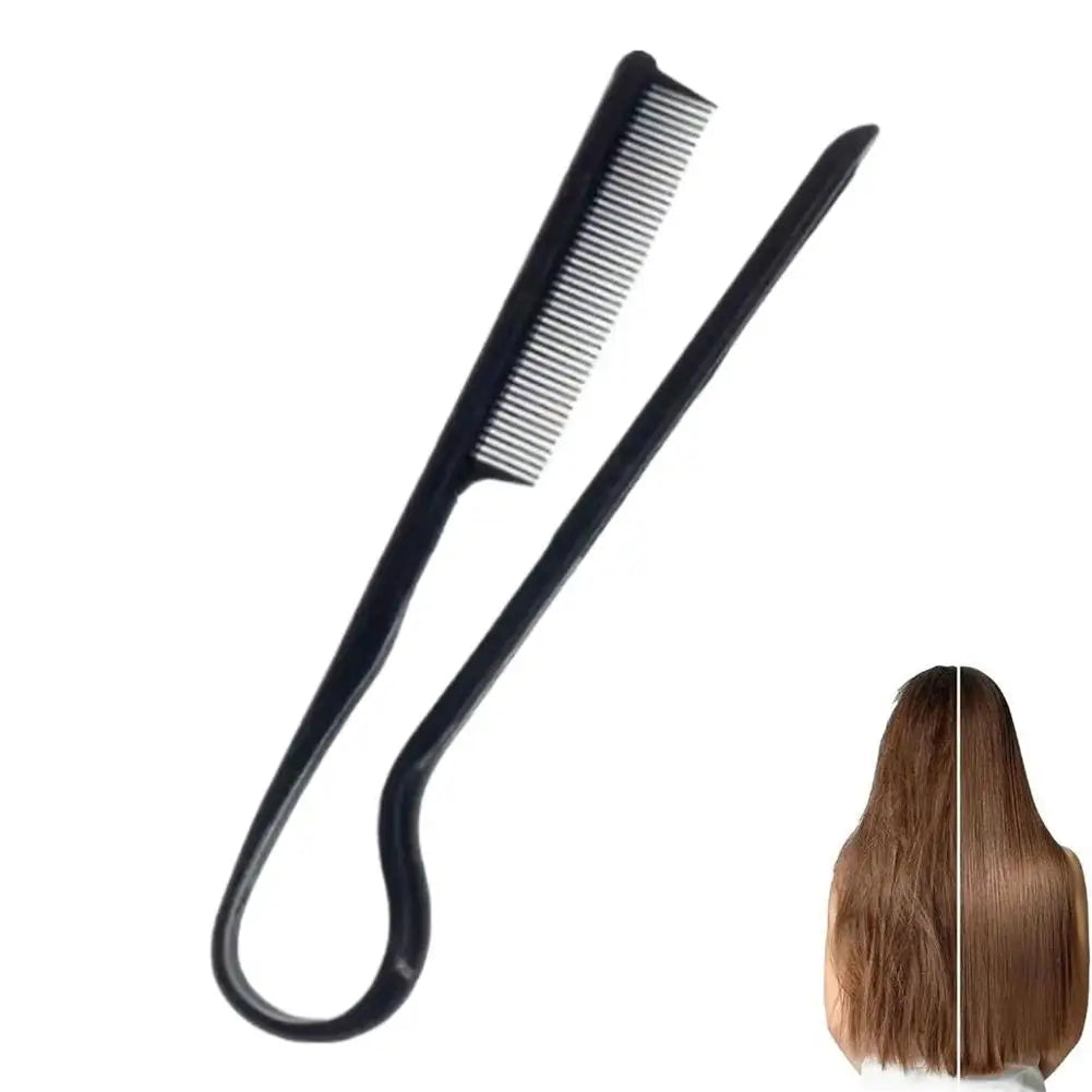 V-Shaped Hair Straightening Comb – Portable Styling Tool Hair Styling Comb Oasis Select Black
