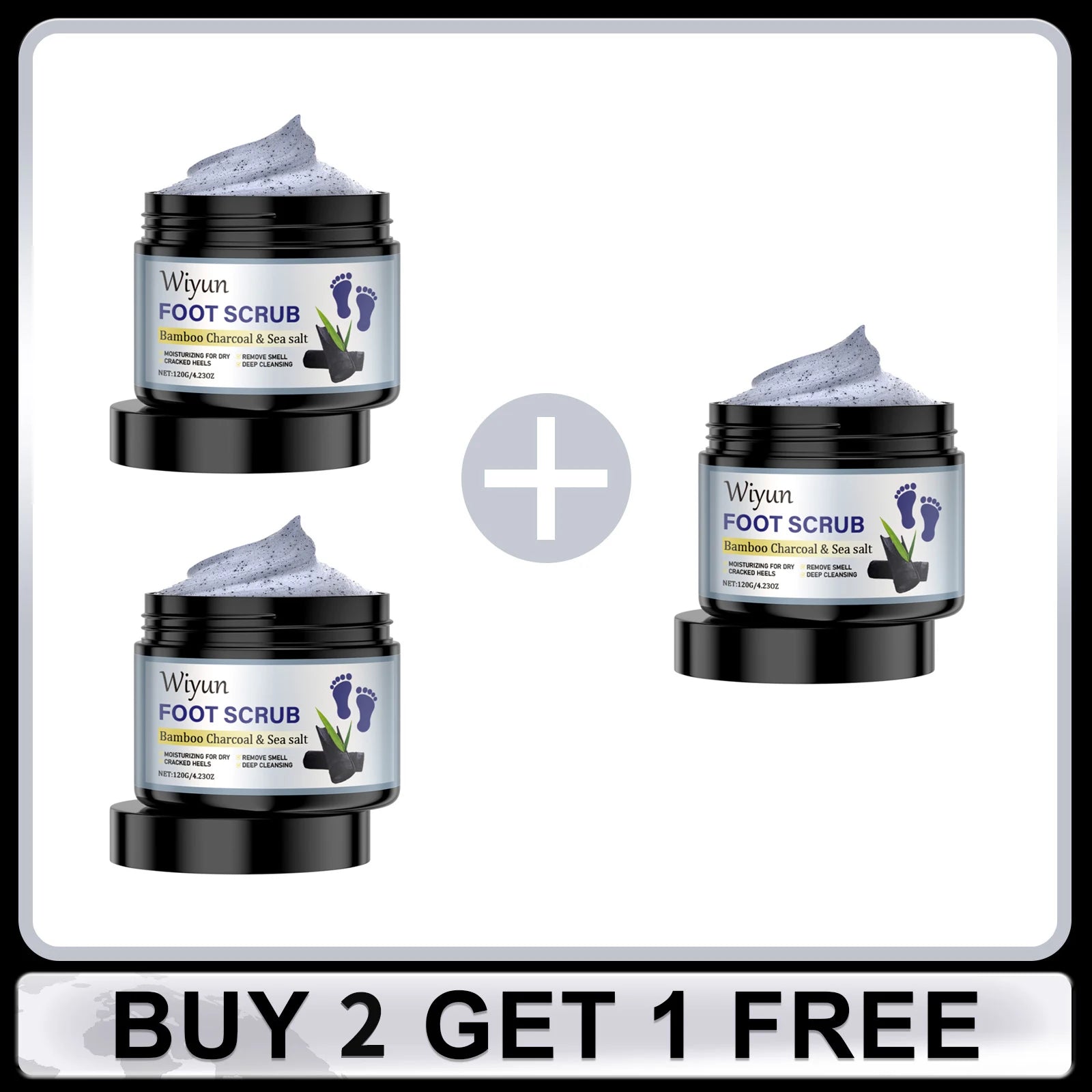 Bamboo Charcoal Foot Scrub Cream – Exfoliate & Soften Feet