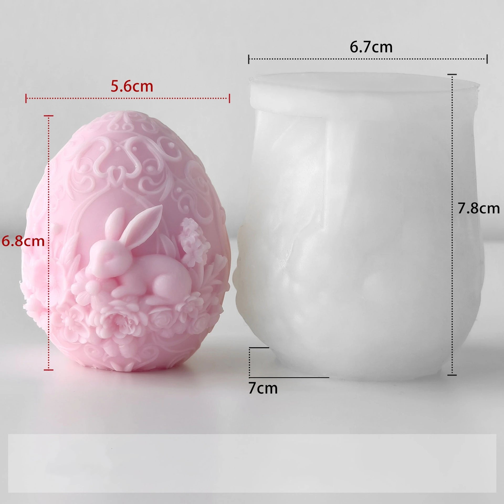 DIY Easter Bunny Egg Silicone Candle Mold 3D Embossed Rabbit Handmade Soap Plaster Resin Ornaments Crafts Molds Home Decor Gifts Oasis Select