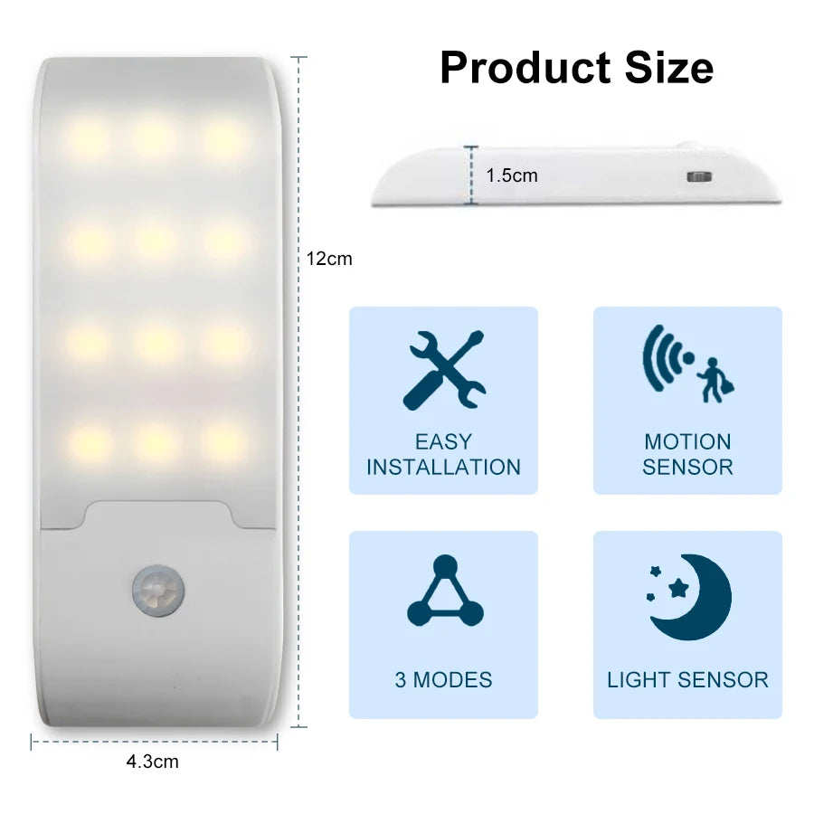 Motion Sensor LED Night Light – Rechargeable Wireless Cabinet Lamp LED Night Light Oasis Select